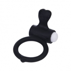 Pierścień na penisa z wibracjami Power Clit Cockring Black lovetoy